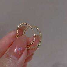 两枚/套闪亮心形戒指，时尚精致个性化戒指，优雅叠戴戒指，适合女士婚礼派对 - 銀色 - 查看 7