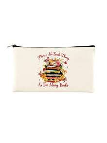 Lot de 5/2/1 sacs de rangement zippés en toile à motifs floraux et lecture, sacs d'emballage cadeau avec inscription motivante << Tu es génial(e) », parfaits pour la rentrée scolaire, les fêtes de remise de diplômes, les voyages, les anniversaires, la fête des professeurs, les cadeaux pour les camarades de classe, les amis, les étudiants et les enseignants. - Beige - Voir 68