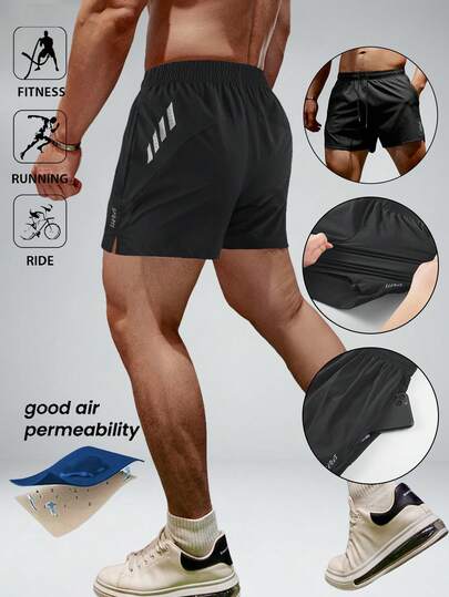 Pantalones cortos deportivos casuales para hombres, pantalones cortos de verano para correr al aire libre, fitness, baloncesto con bolsillos con cremallera, estampado gráfico, cintura con cordón, adecuados para actividades al aire deportes casuales
