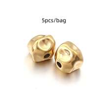 5/10pcs/Pack Stainless Steel Meteorite Irregular Spacer Beads, Non-Fading Titanium Steel Baroque Style Spacer Beads For Bracelets, Necklaces, Jewelry DIY - Meteorite Spacer Beads - View 27