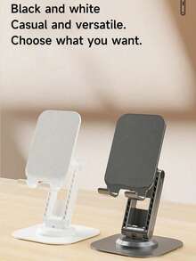 Multi-Functional Foldable Phone & Tablet Stand - Adjustable Desktop Holder Compatible With All Device Models - Black - View 4