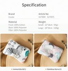 INSULAR-almohada de algodón para recién nacido, reposacabezas antiplano, transpirable, con dibujos animados, de 0 a 1 años - Caballo arcoíris(S) - Ver 7