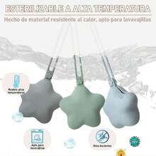 3 Piezas Funda de Silicona, Caja de almacenamiento con Pentagram, Con correa de cuerda portátil,  y Resistente al calor, apto para Lavavajillas (Azul+Verde+Gris),40840408 - Marrón Mocha - Ver 5