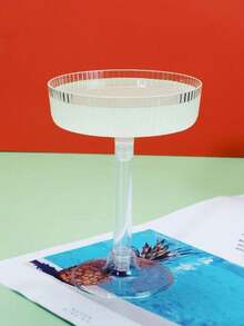 6 piezas Vasos desechables transparentes con rayas para cócteles, vino, champán, helado, mousse, pudín y postres - transparente - Ver 7