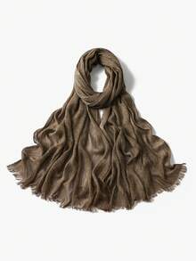 2026 Novo Lenço/Xale Monocromático para Mulheres, Macio, Respirável, Confortável e Amigável à Pele, Minimalista para Uso Diário e Estilo de Rua - Multicolorido - Visão 15