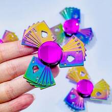 Zinc Alloy  Metal Finger Spinners Toy For Focus Relax Durable Fingertip Gyro Party Favors Goody Bag Fillers Gifts Mixed Color - 1 lá bài poker nhiều màu sắc - Xem 3