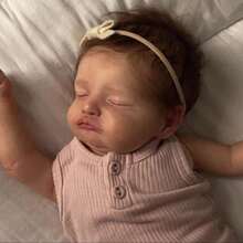 Cloth Body Vinyl Limbs 48 CM 19inch Asleep Reborn Baby Doll Toy For Girl Lifelike Collectable Humanoid Babies Doll With Pink Clothes Cute Kids Birthday Gift - 睡娃娃 - 查看 6