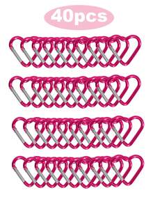 10 件/20 件/1 件心形铝合金登山扣钥匙扣，粉色/酒红色铝合金吊坠钥匙扣，背包配件固定挂钩，户外钥匙扣工具，适用于日常生活和户外悬挂钥匙、手电筒、绳索、软管、水瓶等物品，也可用作钥匙扣，户外露营徒步旅行背包配件 - 彩色 - 查看 17