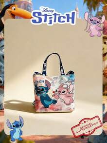 Disney 1个官方授权的缝线图案午餐包时尚手提包休闲多功能单肩包轻便可调节肩带斜挎包，适合女士/女孩/青少年/学生日常/外出/购物/外出午餐盒野餐包便携大容量，是学校假期必备夏季用品。 - 彩色 - 查看 1
