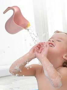 1pc Fresh Color Baby Shower Water Spoon, Children's Shower Products, Baby Shampoo Cup, Baby Shower Rinse Cup, Baby Shower Water Spoon, Shower Toys - Multicolor - View 1