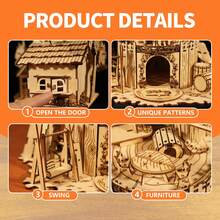 Romantic 3D Treehouse Wooden Puzzle - Valentine's DIY Craft Kit For Couples, Handmade Home Decor & Creative Date Night Gift - trắng - Xem 4