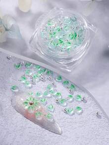 6 Boxes 3D Transparent Acrylic Flower Petals Nail Charms With Silver Steel Beads Manicure Decoration Spring Carved Flower Accessories For DIY Nail Art Salon Supplies Nail Jewelry Japanese Nail Art - Multicolor - View 5