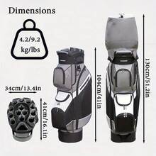 14-Way Full Divider Golf Bag | 9 Zippered Pockets & Sleek Modern Style For Pros - Gray-black - View 6