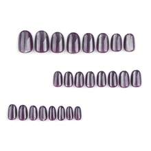 2026hot-Purple Eye Press On Nails - 24 Pcs Short Round False Nails, Magnetic Gel Nail Strips, Glitter Nails, Manicure Set, Valentine Party Nails, Her - JP3253 [Loại keo] - Xem 5