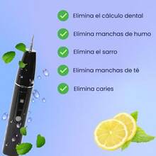 removedor de placa dental eléctrico sónico con luz LED, 4 cabezales intercambiables y espejo bucal, 3 modos de limpieza, recargable por USB - como en la foto - Ver 3