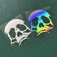 骷髅头汽车贴纸，笔记本电脑贴纸，油箱盖贴纸，越野车后窗贴纸，恐怖骷髅头，个性化创意装饰，防水汽车贴纸 - 貼紙 - 查看 7