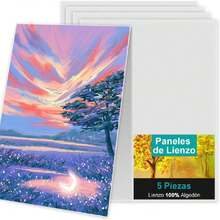 Juego de 5 Paneles de Lienzo,Tableros de Lona de 15.75 x 11.8 pulgadas(40 x 30 cm), Tableros de Lienzo para Pintura, Tablas de Lienzo para Artistas, Lienzo Estirado para Pintar,40844490 - Multicolor - Ver 1