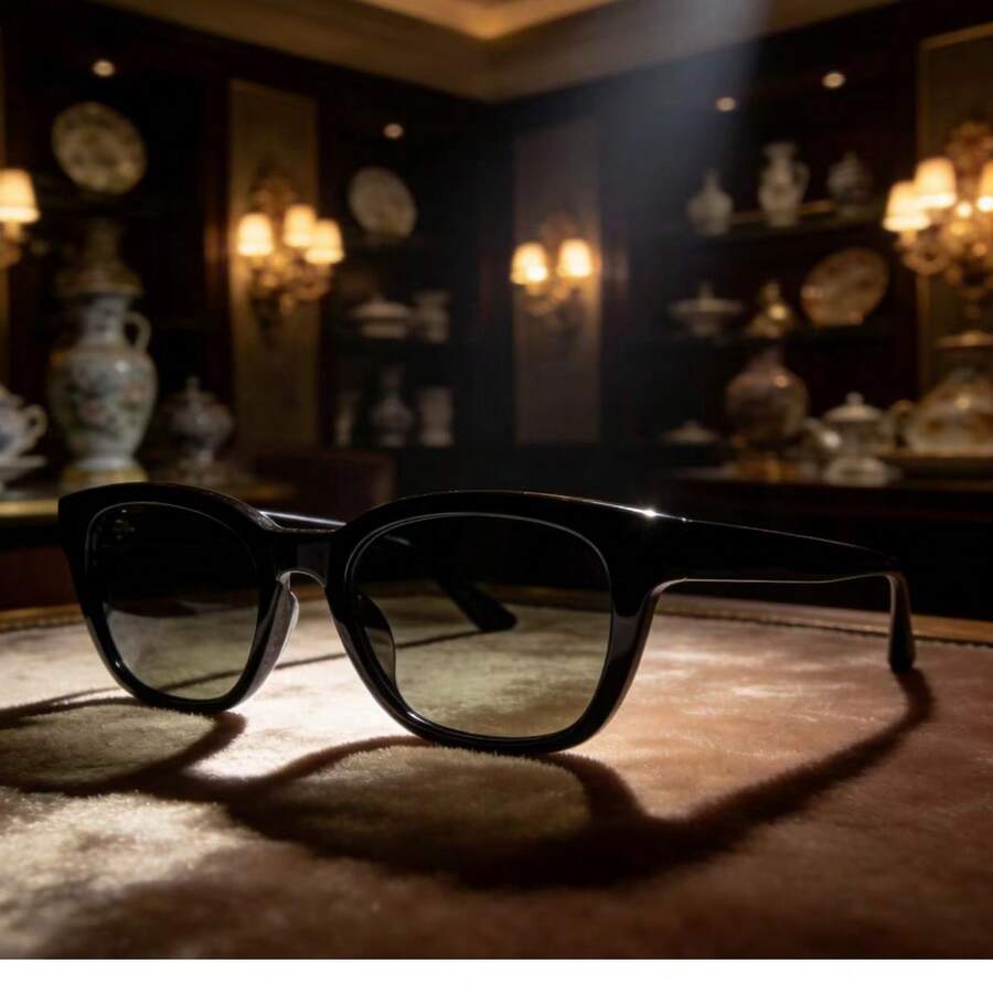 Bold Chrome☆Heart Glasses - Stylish Light Blocking And Anti-Dust Eyewear, Unisex Fashion Accessories Clear Durable - 黑色 - 查看 1
