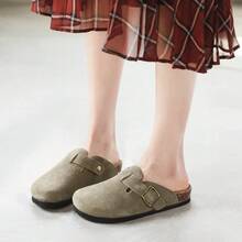 Men's And Women's Suede Clogs Leather Mules Cork Footbed Sandals Potato Shoes With Arch Support, Sandals - 卡其色 - 查看 2