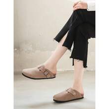 Men's And Women's Suede Clogs Leather Mules Cork Footbed Sandals Potato Shoes With Arch Support, Sandals - 卡其色 - 查看 9
