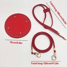 3件套DIY钩编饺子袋配件套装 - 草编饺子袋钩编材料、可调节肩带、拉链仿皮底、手工包装用品、DIY钱包钩编包制作、DIY钱包制作 - 彩色 - 查看 4