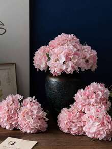 1pc Artificial Flowers Hydrangea Fake Flower Bouquets For Wedding Accessories Spring Decor Bedroom Home Decor Room Decor DIY Silk Flower Floral Arrangement Ideal Gift For Valentine's Day & Mother's Day Suitable For Table Centerpiece Holiday Party Garden Living Room Decor ﻿ - Multicolor - View 6