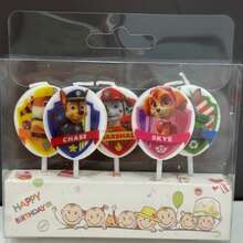 5件套汪汪队立大功蜡烛，儿童生日蛋糕装饰，可爱卡通人物巡逻犬用品，派对用品，圣诞装饰，圣诞袜填充物 - 彩色 - 查看 9