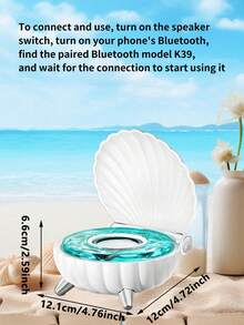 海贝蓝牙音频彩色灯光卧室迷你蓝牙音箱，带涟漪灯、夜间投影、唱歌、音乐聆听、助眠音箱礼品 - 均碼 - 查看 10