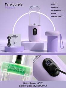 2杯容量无线便携多功能USB充电榨汁搅拌机，配备6刀片，带运动盖，可制作冰沙，非常适合居家、厨房和旅行使用，是情人节、感恩节、圣诞节、母亲节的理想礼物，也是实用的新年/圣诞礼物。