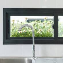 1 pieza Película para ventana de 20x50cm con patrón de margaritas frescas, decoración autoadhesiva para puerta de vidrio, pegatina para ventana de balcón de casa de alquiler - Multicolor - Ver 2