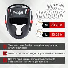 Extreme Full Face Boxing Helmet, Adjustable Sparring Guard, Martial Arts Head Guard With PU Leather For Muay Thai,... - AMedium - View 3