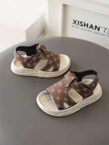 婴儿时尚凉鞋，男女通用防滑软底休闲百搭魔术贴婴儿幼儿凉鞋 - 棕色 - 查看 2