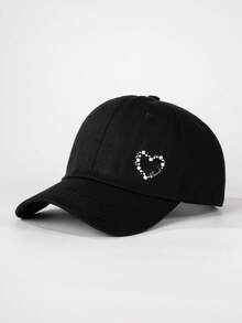 1pc Printed Heart Baseball Cap, Adjustable Outdoor Sun Protection Casual Hat Suitable For Spring/Autumn Travel, Beach, Y2K Style For Young People - Baseball Cap - View 15
