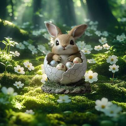 Påsk Färgglad Äggkopp Söt Kanin Akryl Utomhus Trädgård Skulptur Markplugg Dekoration Gårdsplan Rekvisita