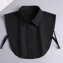 Classic White Removable Shirt Collar - Women's Modest Pointed Fake Collar Blouse. Lightweight Knitted Layering Accessory For Professional Office Wear. Comfortable Detachable Half Blouse Fits All Sizes For Spring/Winter Fashion. (White) Ladies Removable Striped Shirt Collar, Pointed Fake Collar With Modest Decoration, Casual Polyester Knitted Accessories, Suitable For Spring, Autumn And Winter - trắng - Xem 6