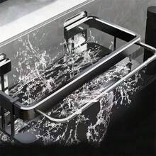 1件装不锈钢厨房壁挂式调料架，带水槽海绵晾干篮和抹布晾干架 - 厨房收纳架 - 彩色 - 查看 6