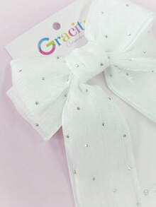 Organza Ribbon With Glitter Tips - White - View 6