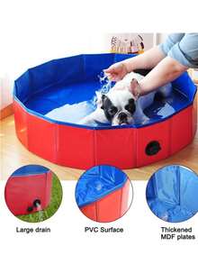 DeTODO Piscina Plegable Para Mascotas Bañera Antideslizante - Rojo - Ver 7