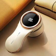 USB Powered Electric Lint Remover - Powerful Motor, USB-C Fast Charging, Portable Fabric Shaver For Sweaters, Clothes, Furniture, Carpets, Bedding - Includes Cleaning Brush, Essential For Home & Travel Laundry - White & Rose Gold Decorative Design, Compact & Efficient, Stylish Storage Solution