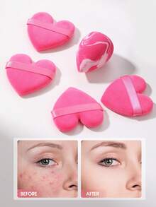5/10PCS Makeup Tools Set Including:Makeup Sponges+Love Puff - Multicolor - View 2