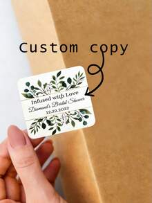 Premium Glossy/Square/Rectangular Labels/Customizable With Your Name/Custom Stickers/Square Wedding/Birthday Labels - Green - View 1