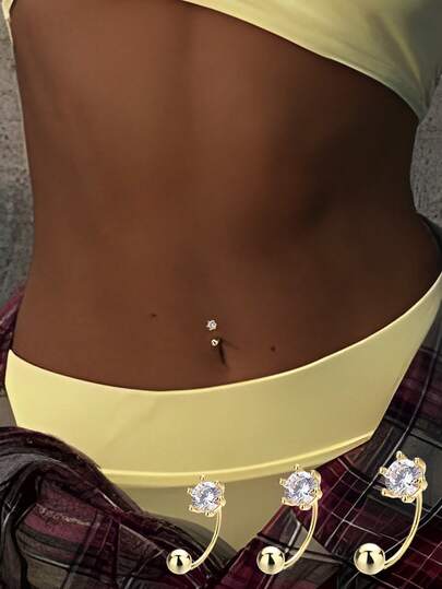 925纯银六爪U型螺纹肚脐环，有3毫米、4毫米、5毫米三种尺寸可选。设计独特迷人，时尚吸睛，适合女性日常佩戴，也是送给女友、母亲和姐妹的绝佳礼物。