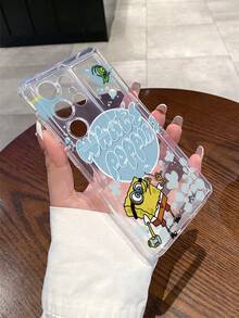 SpongeBob SquarePants 1pc Cartoon SpongeBob Bubble Letter Pattern Shock-Proof Perforated Phone Case Cover, Compatible With Samsung/Compatible With IPhone 17/16/15/14/13/12/11 Pro Max/12 Pro/14 Plus And Other Models - Multicolor - View 6