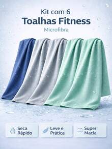 Microfiber Fitness Towel Set - Physical Activities - Gym - Sports - 6 unidades - Ver 1