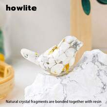 1件天然水晶树脂鸟摆件，室内外家居装饰雕像，圣诞节万圣节礼物，口袋大小的水晶动物饰品，圣诞节和万圣节礼物，经典鸟类雕像，可作为天然石材装饰摆件 - 滴膠小鳥 - 查看 13