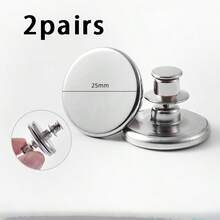 12/20 Pairs Classic Metal Curtain Magnet Ties With Back Studs, Magnetic Buckles For Home, Bedroom, Office Curtains - Easy Install, Tool-Free, Reusable - Multicolor - View 19