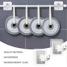 Codoule Self Adhesive No Drill Adjustable Curtain Rod Holder Hooks Brackets, Nail Free, No Drilling Hangers For Bathroom, Kitchen, Home, Bathroom And Hotel, Transparent, 8PCS - trong suốt - Xem 4