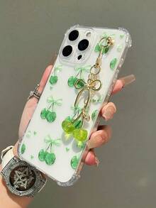 Ốp lưng điện thoại TPU trong suốt màu trơn họa tiết quả anh đào dễ thương, 1 chiếc, kèm mặt dây chuyền hình quả anh đào, tương thích với iPhone 17/17 Air/17 Pro/17 Pro Max/16/16 Pro/16 Plus/16 Pro Max/15/14/13/12/11/13, 14 Pro Max, 11. Chất liệu TPU mềm dẻo, chống sốc và chống rơi vỡ, quà tặng mùa xuân. - Trong sáng - Xem 5