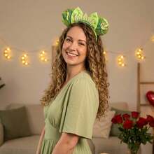 Disney Valentine's Day Limited Edition Headband, Green Glitter Lotus Flower + Frog Prince Elements - Multicolor - View 4