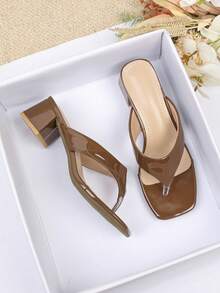 Women's High Heel Sandals, Elegant For Party, Vacation, Fashion Retro Basic Casual Commuting Business - Brown - View 5
